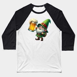 St Patricks Day Gnome Drinking Beer Baseball T-Shirt